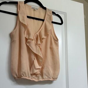 Charlotte Russe Light Peach Ruffle crop Blouse size XS